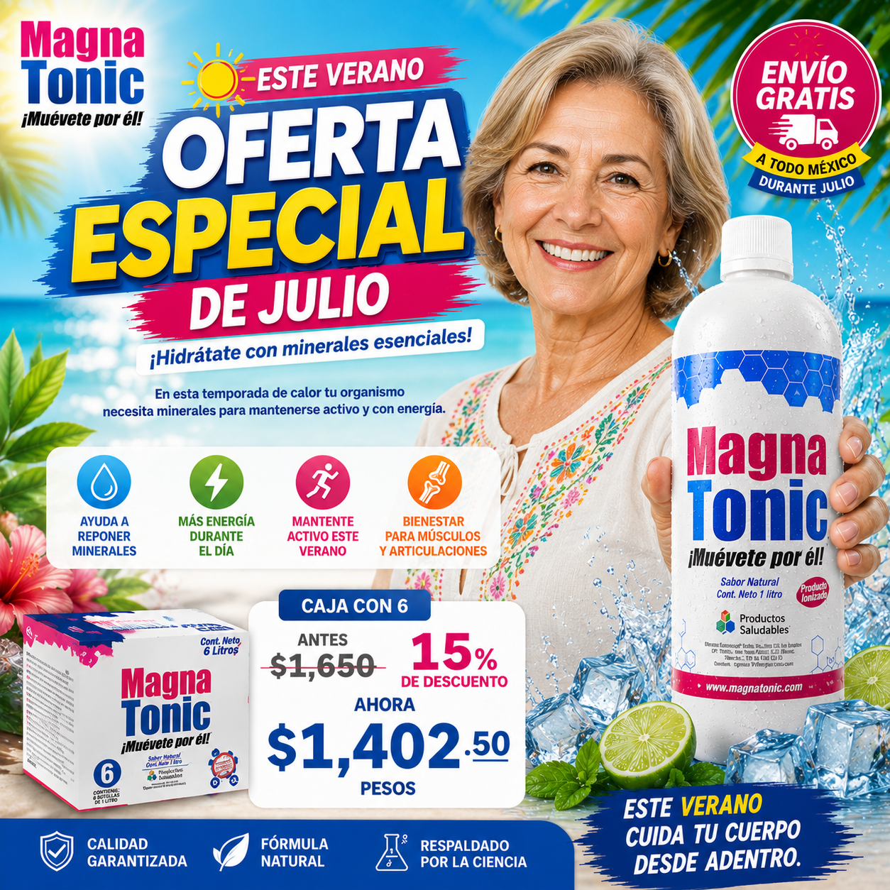 Magnatonic | Caja con 6 Botellas de 1 Litro